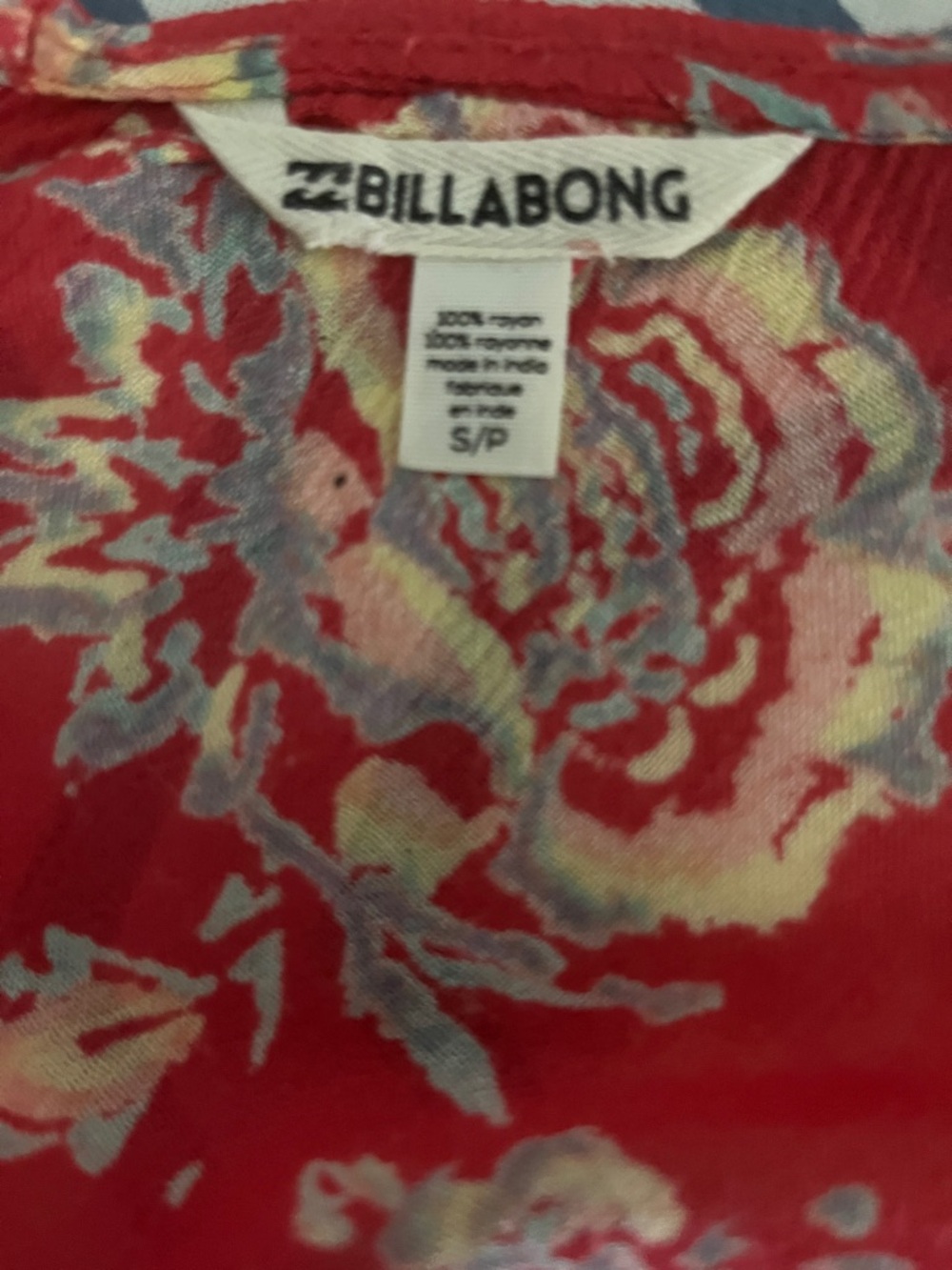 Billabong Red Floral Print Women’s Top
